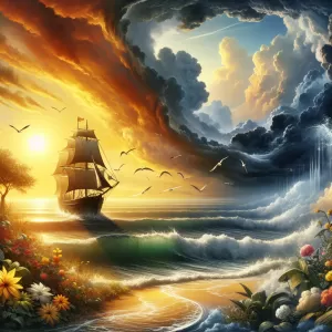 Love is the ship that sails through stormy seas, guiding us towards the shores of happiness and fulfillment.