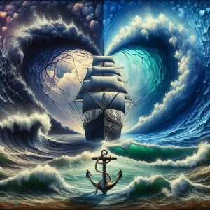 Love is the beautiful ship that carries us through life's ups and downs, guiding us through stormy seas and calm waters, always anchored in the harbor of each other's hearts.