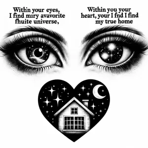 Within your eyes, I find my favorite universe, and within your heart, I find my true home.